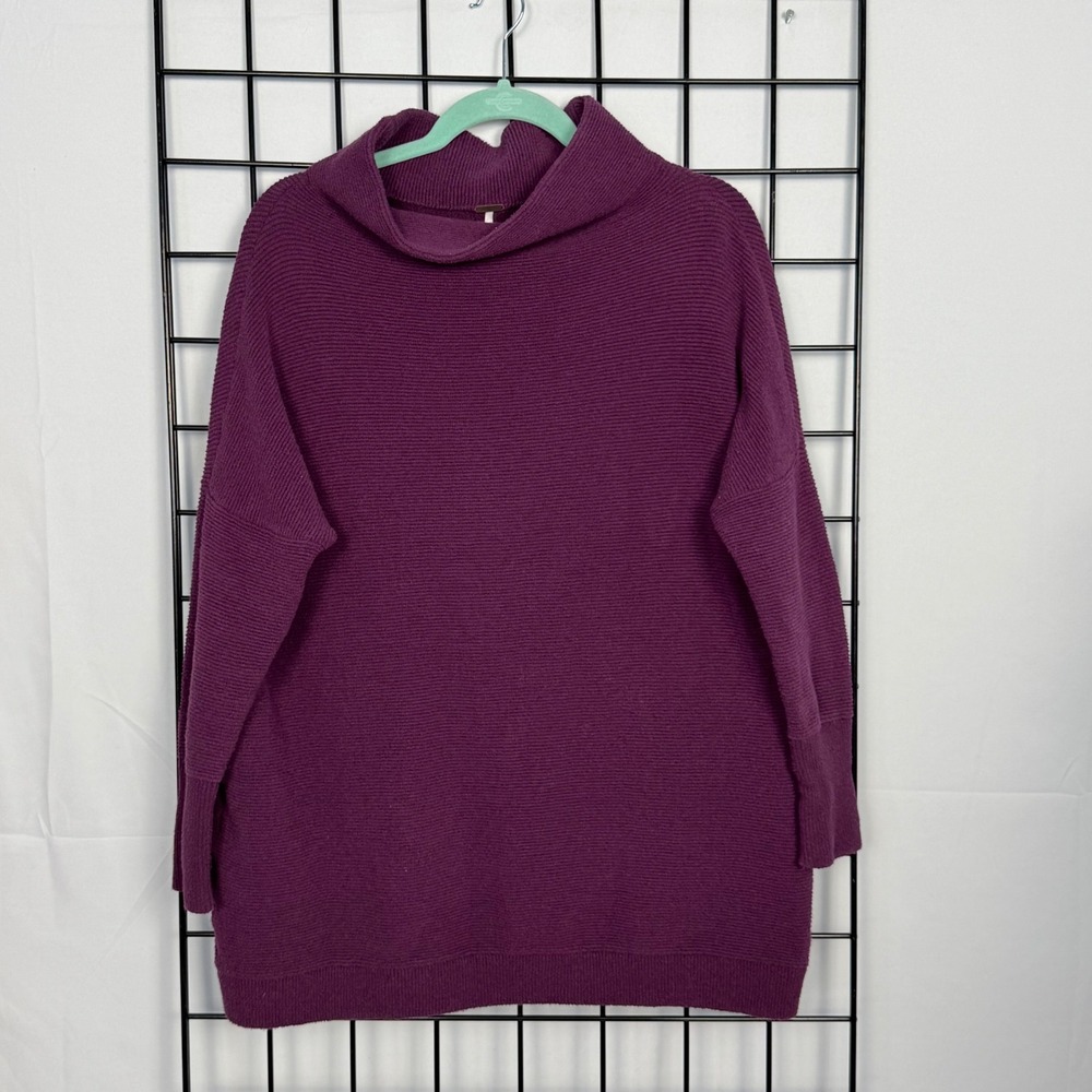 Free People Ottoman Slouchy Tunic Womens Small Burgundy‎ Oversized Relaxed Fit